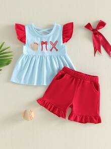Baby Girls T-Shirt Co-Ords - Red - View 5