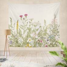 1PC,Floral Tapestry With Green White Spring Wall Hanging Tapestry,Daily Decorative Tapestry For Bedroom Living Room Dorm Green Eucalyptus Decoration For Bedroom,Living Room,Dorm - Multicolor - View 2