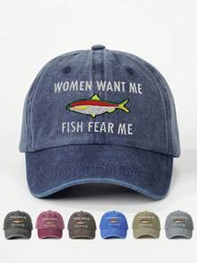1 chiếc Mũ lưỡi trai bóng chày thêu "Fish Fear Me" dành cho nữ, có thể điều chỉnh, chống nắng, thường ngày, thích hợp cho hoạt động ngoài trời, du lịch mùa xuân-thu và kỳ nghỉ bãi biển, phong cách Y2K dành cho cả nam và nữ - mũ bóng chày - Xem 15