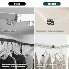 Tendedero Plegable para Ropa Capacidad de Carga 35KGcon 15 Agujeros Ángulo Ajustable 360° Estante de Ropa Retractil para Ahorro de Espacio para Lavandería Balcón Vestíbulo Dormitorio - blanco - Ver 2