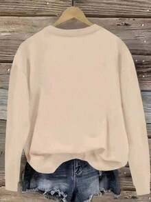 2026 Valentine Outfits For Women2026 Long Sleeve Tops WomenWinter Clothes Women's Fun Printed Street Retro, Simple Hellfire Club Print, Hip Hop Korean Style Comfortable Commuting Versatile Women's Clothing, Regular Niche Fashion Women's Y2K Clothing Punk Rock Hellfire Club Pattern, Women's Loose Round Neck Sweatshirt Loose And Comfortable Sweatshirt Long Sleeve TopsLoose And Comfortablesudaderas Para Mujer Parke SweatshirtLoose And Comfortablevalentine's Day - 杏色 - 查看 2