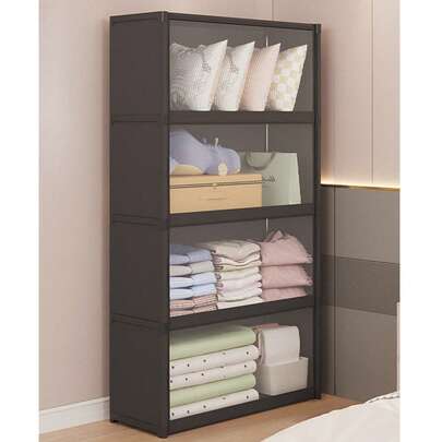 3-5层可堆叠储物柜，带防尘门 – 白色多功能收纳柜，适用于衣橱、洗衣房、厨房或家居 – 节省空间设计，易于组装，衣橱收纳 | 简约风格 | 多功能家具，衣橱收纳，床底收纳