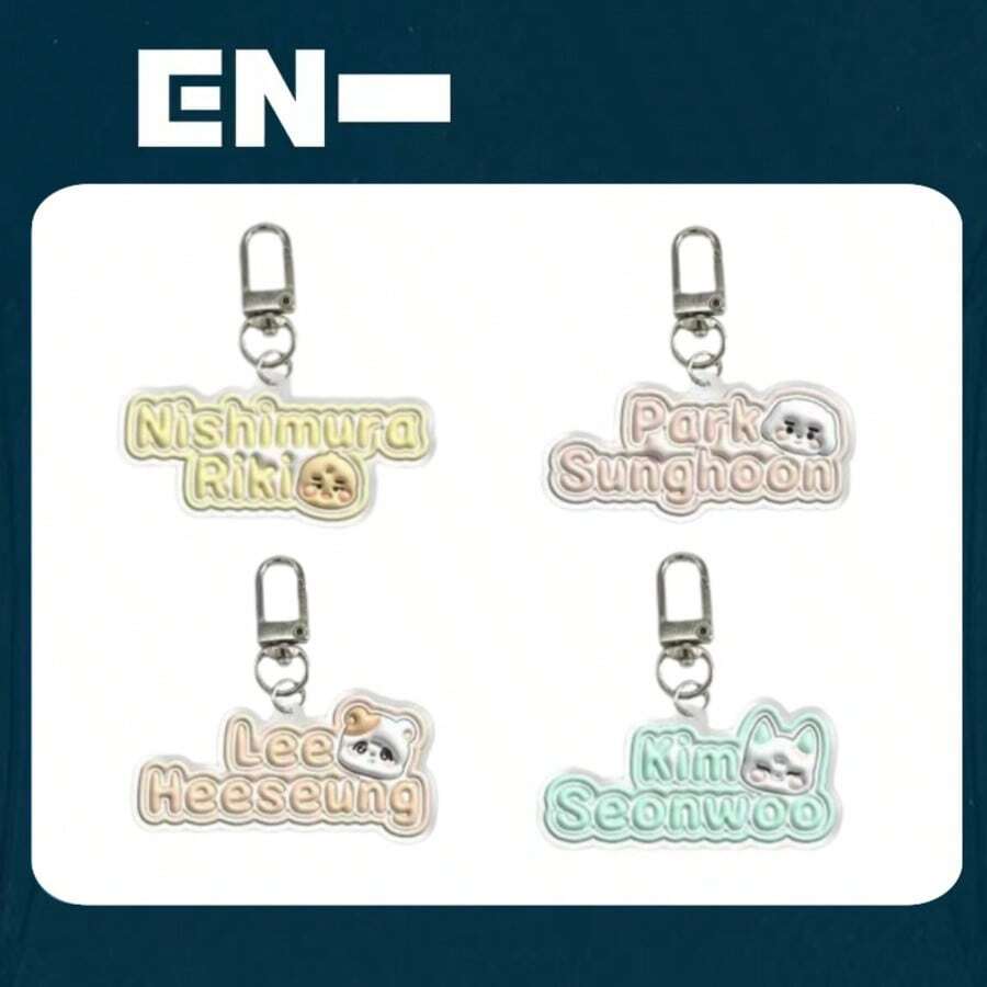 K-Pop Group Members Cartoon Cream-Shaped Letter Name Animal Acrylic Keychain Bag Pendant Fan Essentials, Great Gift - Multicolor - View 1