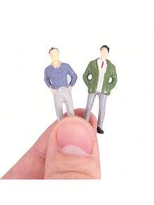 20pcs 1:50 Scale Painted Miniature Figures - ABS Plastic Model People Miniature Figures Suitable For DIY Scene Making, Train Layout, Architecture And Diorama - Multicolor - View 9