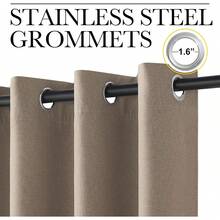 Patio Door Curtain Sound Blocking, Bedroom Privacy Room Divider Curtain Screen Partitions, Thermal Insulated Blackout Closet Sliding Door Curtain (1 Panel, 8.3ft Wide By 7ft Long, Gray) - 駱駝 - 查看 5