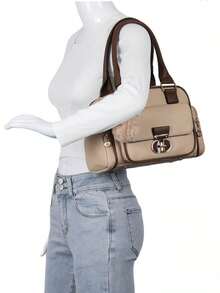 New Women's Handbag, Simple And Elegant, With Ample Capacity And Suitable For Use On The Shoulder Or Crossbody. - Negro - Ver 2