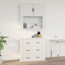 vidaXL Armário mural branco 80x33x80 cm Bois d'ingénierie - Branco - Ver 1