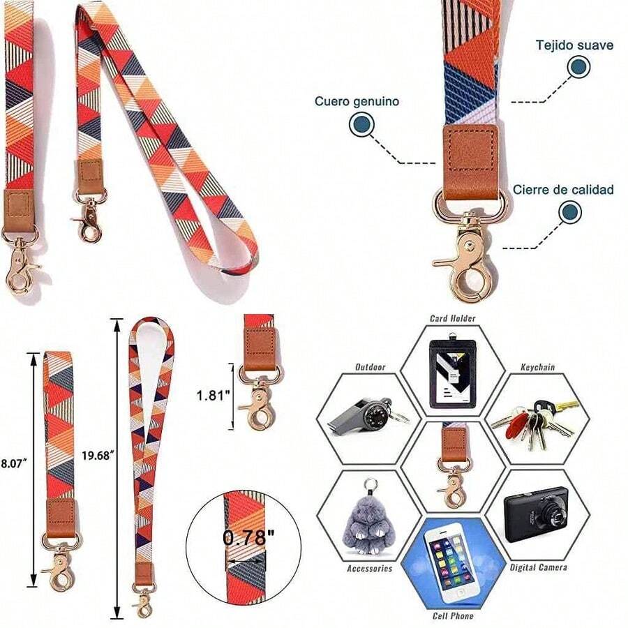 Correa de Mueca Cordn para el Cuello HAKUKU para Llavero para Hombres y Mujeres Con Cierre Metlico Uso llavero, Cadenas de Gafetes, Fundas para Tarjetas, Insignias de Trabajo - negro1 - Ver 1