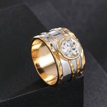 1pc Stylish Creative Luxury Sparkling Niche Design Bohemian Wedding/Engagement Ring, Suitable For Women's Daily Wear - Multicolor - View 8