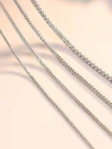 Classic Chopin Chain Genuine S925 Silver Necklace, Thick Sweater Chain For Women & Men, Pure Silver Hiphop Long Necklace, Collarbone Chain, Silver Jewelry, Silver Chain, Length L - Chopin Necklace - 1.81mm Thick - View 3