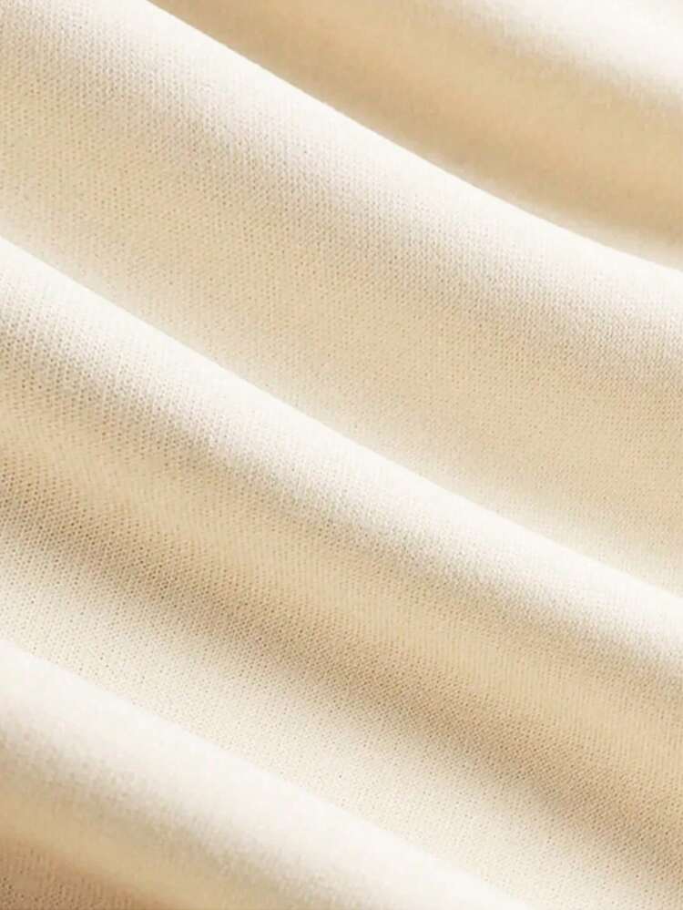 Moletom Liso, Moletom Fofo Estilo Y2K Feminino, Roupas de Outono para Mulheres Voltar às Aulas, Moletom Feminino Casual de Manga Longa com Ombros Caídos, Nova Moda de Outono 2025 para Mulheres, Roupas de Inverno para Mulheres - Damasco - Visão 4