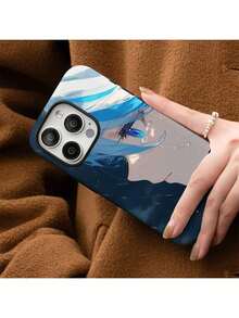 [Shipped from Mexico]Entrega Local Entrega Local Una Funda para Teléfono con una Chica Anime Llorando, Compatible con los Modelos de  16, 15, 14, 13, 12, 11 Plus, Pro y Max. Estas son fundas protectoras magnéticas 2 en 1 de alta resistencia y estilo que son excelentes regalos. - Blanco - Ver 2