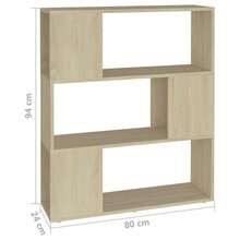 vidaXL Biblioteca/separador de piezas color madera Sonoma 80x24x94 cm - Marrón - Ver 7