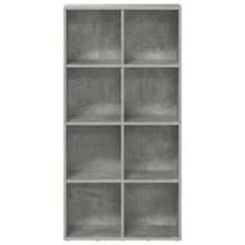 vidaXL Bibliothèque/Buffet Gris béton 66x30x130 cm Bois d'ingénierie - Gris - Voir 4