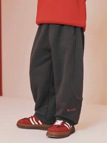 mini bala Young Boy Thermal Lined Thermal Pants, Far Infrared Antibacterial, Soft & Comfortable, Essential For Winter & New Year - Medium Gray - View 2