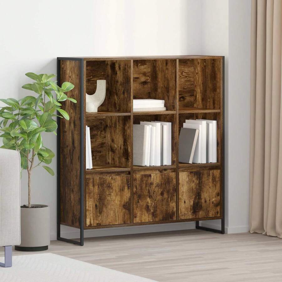 vidaXL Bibliothèque 2 pcs Chêne Fumé 99,5 x 30 x 108,5 cm - Tabac - Voir 1