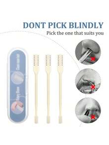 1/3 件装鼻毛修剪器，双面刀片剪刀，二合一手动鼻毛修剪器，带 360° 旋转鼻毛剃刀，男女通用便携式剪刀剃须刀，亲肤面部毛发精准修剪工具