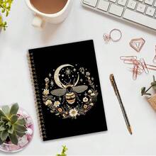 Nvucamd Gothic Bee Spiral Notebook, Bees Floral Journal Notebook, Witchy Bee Themed Journaling Notebooks For Women, Gothic Bumble Bees Gifts Office Supplies, 5.5x8.3Inch - 蜜蜂 - 查看 3