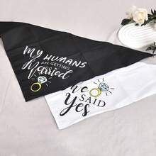 1pc Pet Triangular Bandana Bib, Dog Cat Triangle Scarf Collar, Suitable For Engagement Party, Wedding And Other Occasions, My Owner Is Getting Married - Multicolor - View 4
