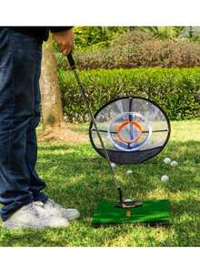 1 Set Golf Practice Net, Foldable Indoor Hitting Net With Target Net, Golf Training Set Includes 1 Hitting Mat And 6 Practice Balls, Suitable For Father's Day, Mother's Day, Christmas Gifts And Personal Backyard Practice - Black - View 9