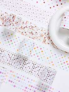 6 rollos/caja de cinta washi con puntos pequeños y coloridos, cinta creativa de varios colores, para decoración de tarjetas, scrapbooking y decoración de cuadernos DIY, cinta washi exquisita - Multicolor - Ver 7