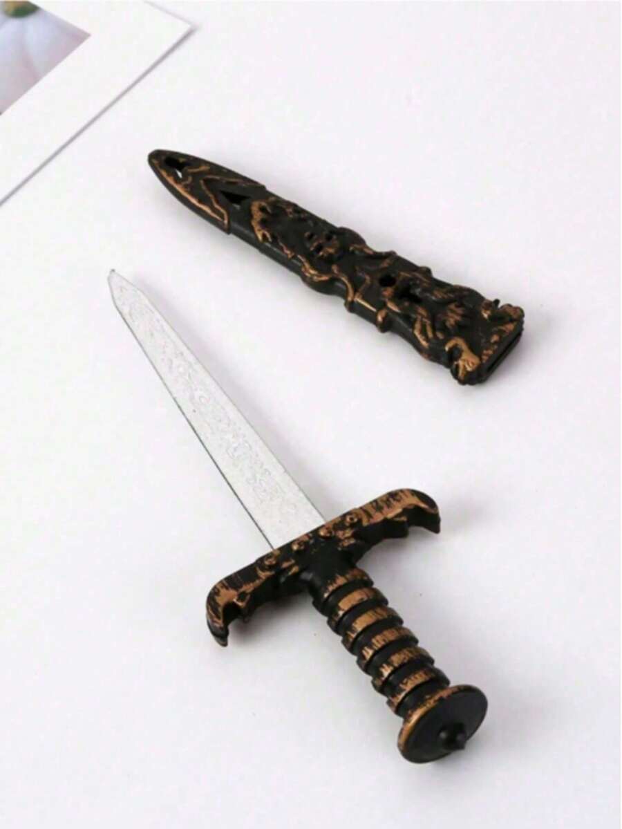 1pc Plastic Sword, Fake Knife, Pirate Costume Accessory, Suitable For Role-Playing Games, School Plays, And Video Props. This Novel Product Will Definitely Bring You A Unique Surprise, And You Can Use Them For Halloween, Role-Playing Parties, Costume Balls, Carnivals, Photography, Performances, And Other Holiday Parties. - Multicolor - View 1