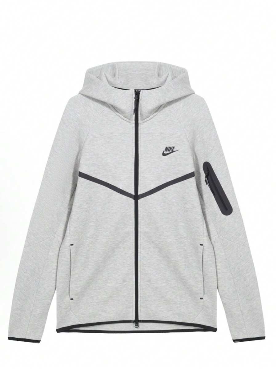 Nike Unisex Tech-Inspired Fleece Zip Hoodie & Jogger Outerwear For Men & Women Hoodi - Áo Hoodie Xám 2 - Xem 1