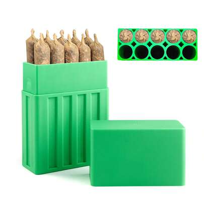 SZBTKBEST Extra grote opbergdoos voor voorgedraaide sigarettencones met 10/5 gaten | Klassieke opbergdoos voor voorgedraaide sigarettencones, gemaakt van ABS-materiaal, geurwerend en waterdicht - houdt sigaretten vers, geschikt voor thuis en buitenshuis, extra grote opbergdoos voor voorgedraaide sigarettencones