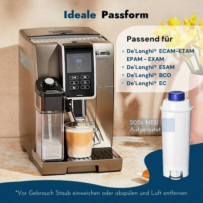 Stück Ersatz-Wasserfilter DLSC002 für DeLonghi – Kompatibel mit DeLonghi Magnifica Evo & S, Dinamica (Plus), Primadonna, Eletta Explorer – Ersetzt De Longhi Wasserfilter für Kaffeemaschinen und Espressomaschinen