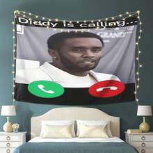 A Diddy Middy Blanket Made Of Peach Skin Velvet Is Family Use, Suitable As A Backdrop Or Wall Decoration, Adding A Of Personality And Warmth To Your Home, Combining Both Decorative And Practical Features - 1PC - 查看 10