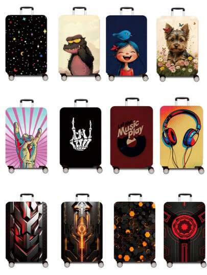 1 pieza Funda protectora para equipaje, disponible en múltiples tamaños. Hecha de fibra de poliéster, resistente a los arañazos y al desgaste, unisex. Ideal para viajes de negocios y vacaciones de verano. Fácil de lavar a mano y desmontable, un accesorio de viaje imprescindible