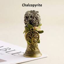 1 pieza Campana de cobre con piedra cristal natural en bruto, campana de latón para decoración del hogar, regalo de Navidad, recordatorio de llamada de cama, decoración de Navidad - Campana de piedra cruda - Ver 18