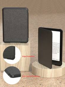 This Kindle Case Is Compatible With Kindle 6-Inch 11th Generation (2022-2024) And 10th Generation (2019), Kindle Paperwhite 5/6/7th Generation (2012-2015) And 10th Generation (2018), 7-Inch 12th Generation (2024), And 6.8-Inch 11th Generation (2021). Fashionable And Minimalist Design, Specially Made For E-Books. Made Of PU Leather And TPU Material. Color: Black. - Black - View 4