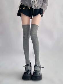 1/2/3 Pairs Breathable Moisture-Wicking Comfortable Sweet Embroidered Calf Socks, Collegiate Style Knee-High Socks - Multicolor - View 8