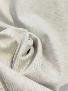 卡通标语图案落肩T恤，休闲夏季款 - 花灰色 - 查看 6