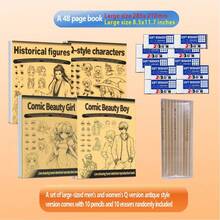 1 pièce Livre de dessin de dessin animé pour enfants : Version garçons, Version filles, Style chibi, Style ancien, Tutorial de dessin au trait pour filles, Bases des personnages d'anime faits à la main, Style aléatoire - Multicolore - Voir 14