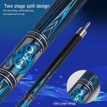New Design & 57 Inch Professional Carbon Fiber Pool Cue - Smooth Ripple Pattern 12.5mm Tip, Stainless Steel Quick Release, Chinese 8-Ball - 1/2 Pieces Design, 146cm Length, 19oz Weight - Holiday Gift For Tournaments, Home And Bar Use