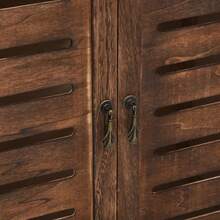 vidaXL Vitrine Marron foncé 46x24x140 cm Bois de Paulownia massif - Tabac - Voir 7