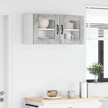 vidaXL Armário de cozinha 2 pcs cinza beton 40 x 31 x 40 cm - Cinza - Ver 4