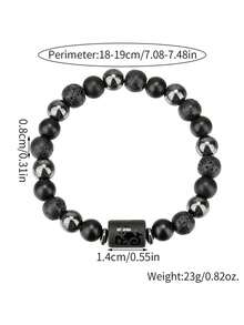 12 Zodiac Signs Natural Volcanic Stone Black Vintage Bracelet, Handmade Couple Bracelet Wholesale - Bracelet - View 2