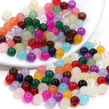 60pcs/Pack 8mm Glass Round Beads With Super Many Colors To Choose From, Handmade Necklace Bracelet Jewelry Making Accessories - Monochrome Glass Beads - View 5