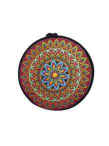 波西米亚曼陀罗图案保温食品袋 - 可重复使用的保温午餐卷饼袋，适用于厨房/野餐，时尚圆形保温/保冷容器 - 彩色 - 查看 10