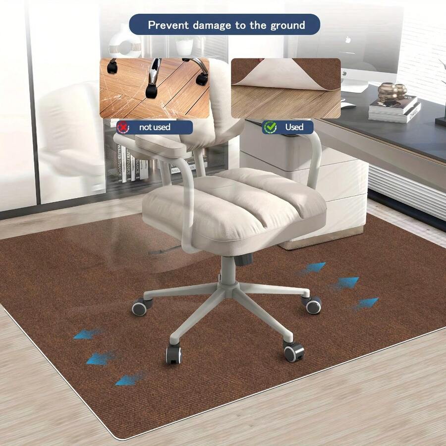 Thảm chống trượt cho ghế văn phòng, thích hợp cho sàn gỗ - Tấm bảo vệ mặt bàn, ngăn ngừa trầy xước và hư hại cho đồ nội thất và sàn nhà. Thích hợp cho phòng ngủ, phòng khách, phòng học và các không gian khác. (Kích thước được đo và cắt chuyên nghiệp, có thể có sai lệch nhỏ.) - Màu xám đen - Xem 1