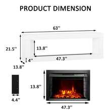 63-Inch Modern Fireplace Tv Stand,Electric Fireplace Tv Stand For Tvs Up To 70",Entertainment Center With Fireplace,Tv Console For Living Room, Bedroom - 查看 3