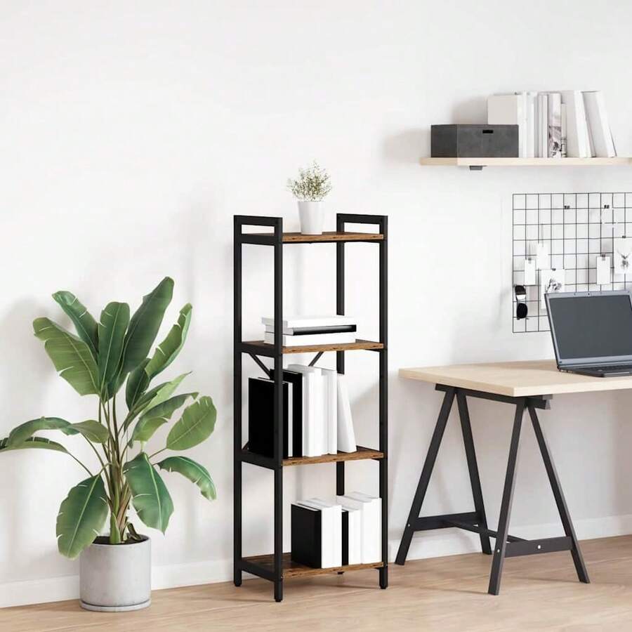 vidaXL Étagère Bois ancien 40 x 30 x 85 cm Bois d'ingénierie - Tabac - Voir 1
