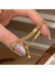 Uworld 时尚链条不锈钢手镯，女士精致金色金属质感饰品，沙滩礼物，男士 - 手鍊 - 查看 3