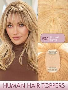 5*9cm Elegant Women's Bangs Hairpiece, Made Of Real Human Hair, Soft & Comfortable Texture, High Quality, More Realistic Appearance, 20pcs/Pack, 8inch-14inch Christmas Edition