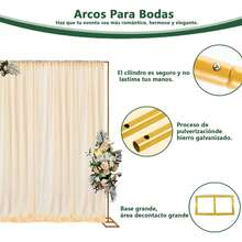 Kit de arco para Globos Cuadrados, 2x2M Arco para Globos Desmontable, Kit Aro Cuadrado Dorado para bodas, cumpleaños, fiestas, decoración de jardín, Navidad, Graduación - Dorado - Ver 8
