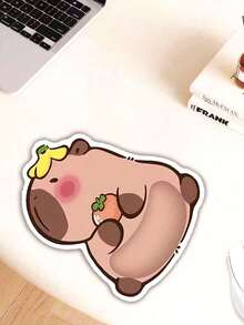 1个水豚鼠标垫，带腕托，3D人体工学加厚腕垫，适用于办公室，防止鼠标手受伤 - 彩色 - 查看 4