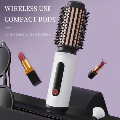 3-In-1 Rechargeable Wireless Curling Iron, Mini USB Curler/Straightener, 3 Heat Settings, Portable Travel Curling Wand, Suitable For Short And Long Hair